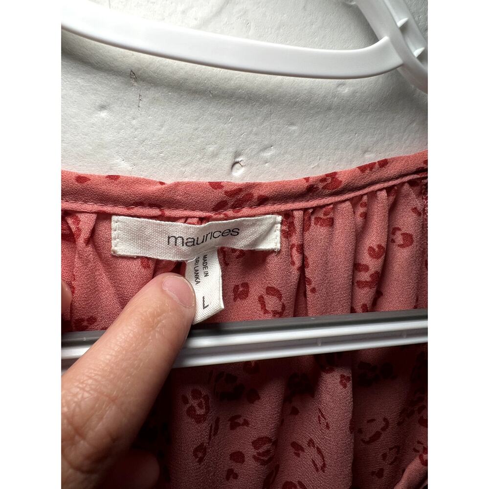 Maurices Pink Floral Short Sleeve Blouse - Picture 3 of 6